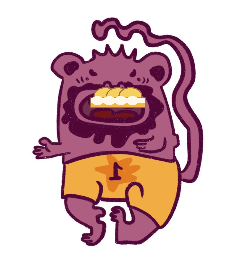 Paars geel figuur met soesje